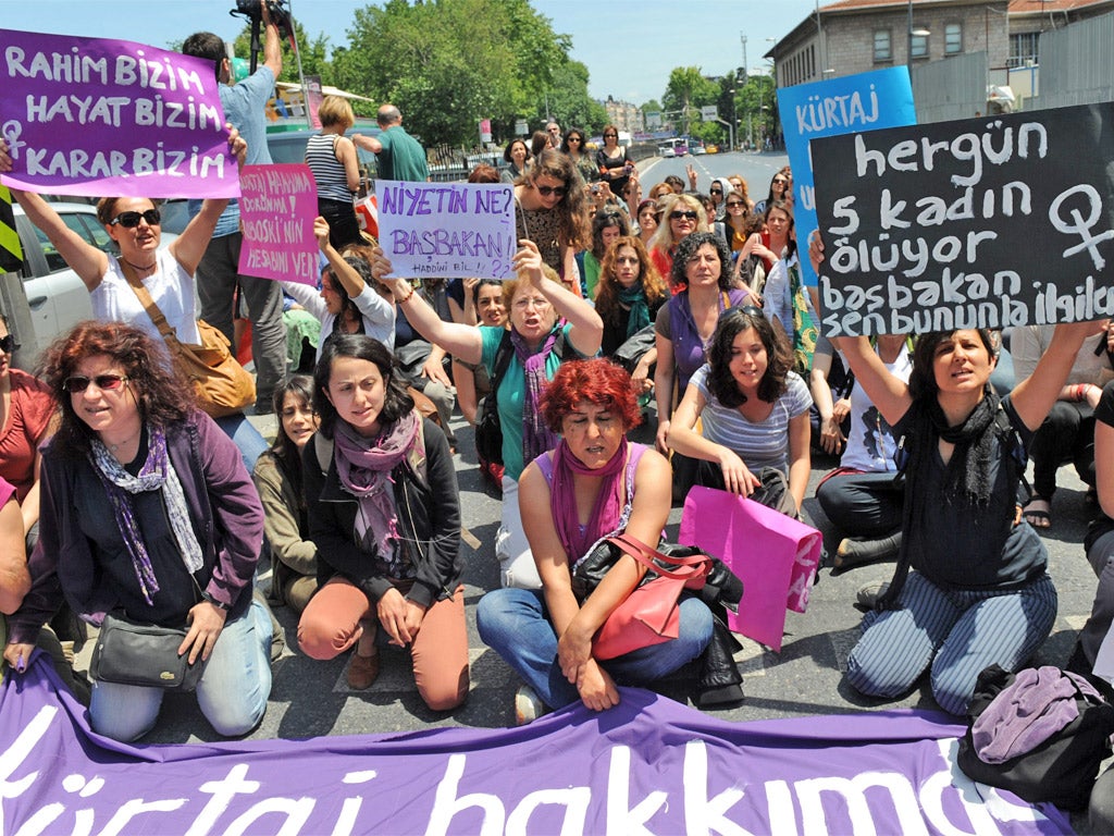Protesters camped outside the Prime Minister's office in Istanbul