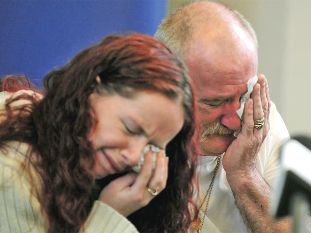 Flashback to last May: Mick Philpott and his wife Mairead after the fatal house fire in Derby