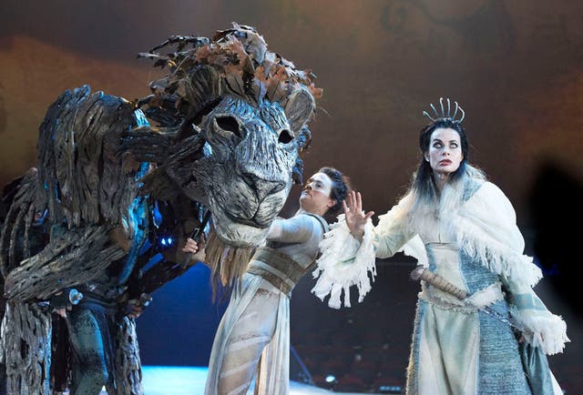 The Lion The Witch and The Wardrobe by C.S Lewis adapted by Rupert Goold. Sally Dexter as The White Witch, Jane Leaney as Aslan's Head. 