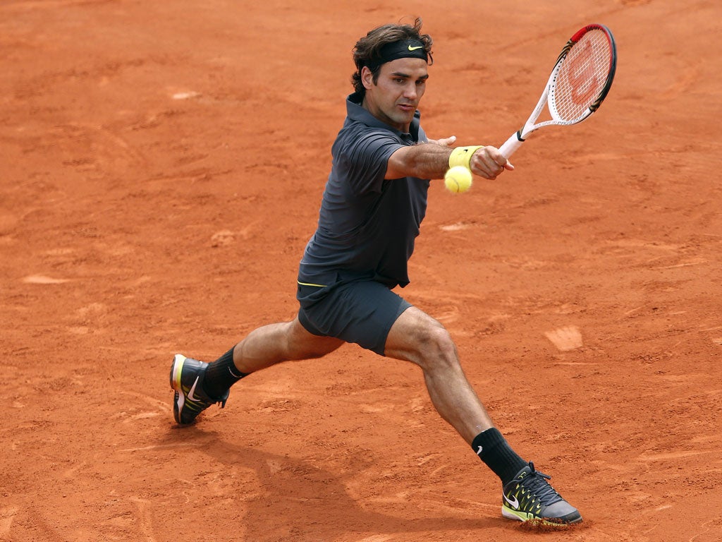 Federer breezed through the first two sets today to win 6-3 6-2 6-7 (6/8) 6-3 in two hours and 27 minutes