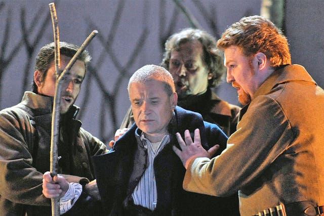 French tenor Gilles Ragon performs during a rehearsal of Tannhäuser by Richard Wagner
