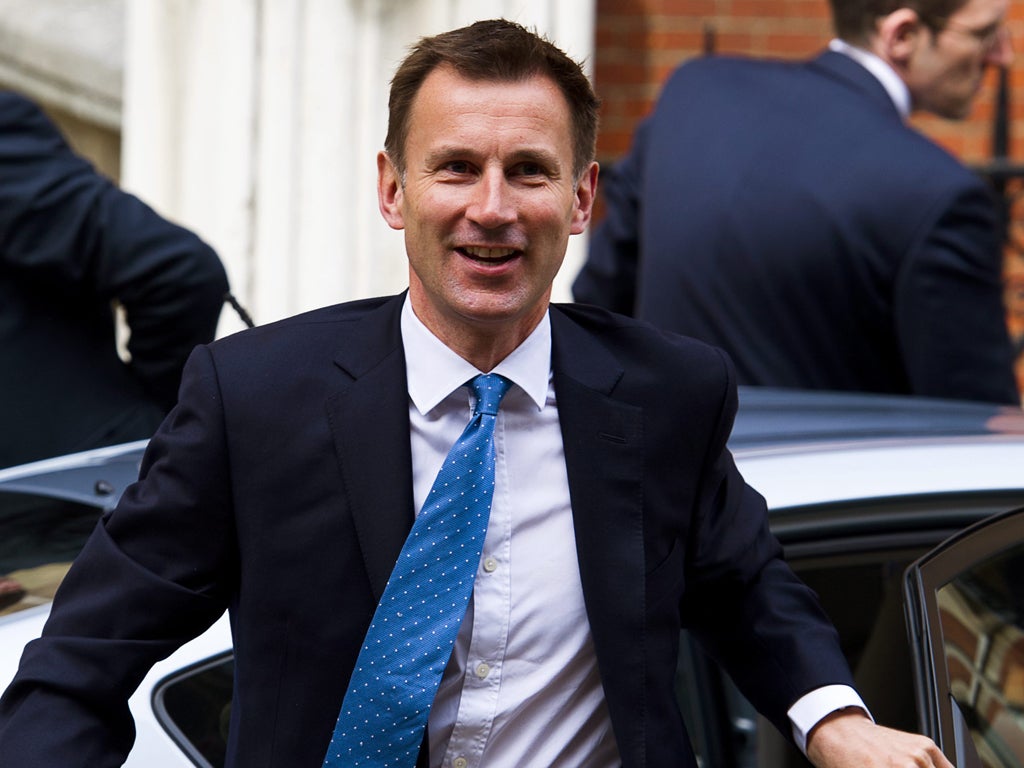 Jeremy Hunt arrives to give evidence at the Leveson Inquiry yesterday