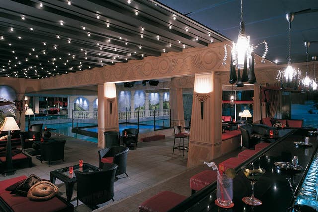 Night and day: the hotel's bar and nightclub