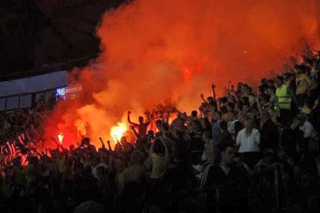 Kharkiv's Metalist stadium in Ukraine, scene of violence and racist attacks