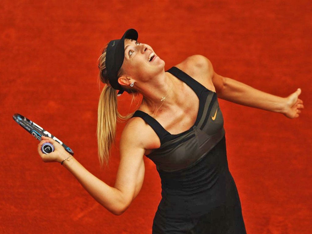 Sharapova en route to victory yesterday