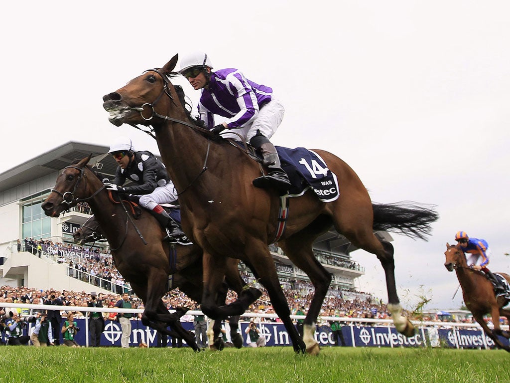 Ballydoyle’s Was (No 14) holds off Shirocco Star to give Seamus Heffernan his first British Classic