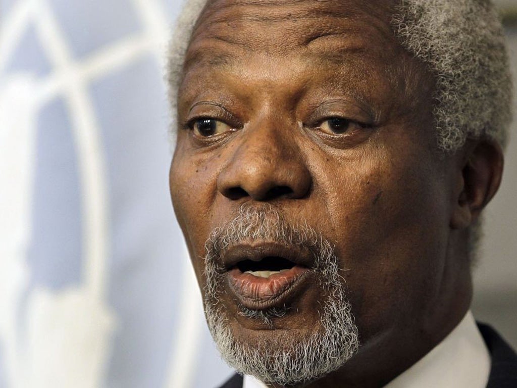 Kofi Annan said he was 'frustrated' over the progress of the peace plan