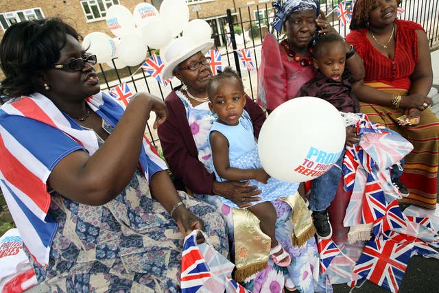 Ugandan refugees enjoy a jubilee street party in Brixton, south London