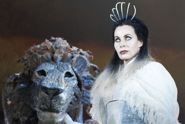 Sally Dextor as the White Witch, and a magnificent Aslan, in <i>The Lion, the Witch and the Wardrobe</i>
