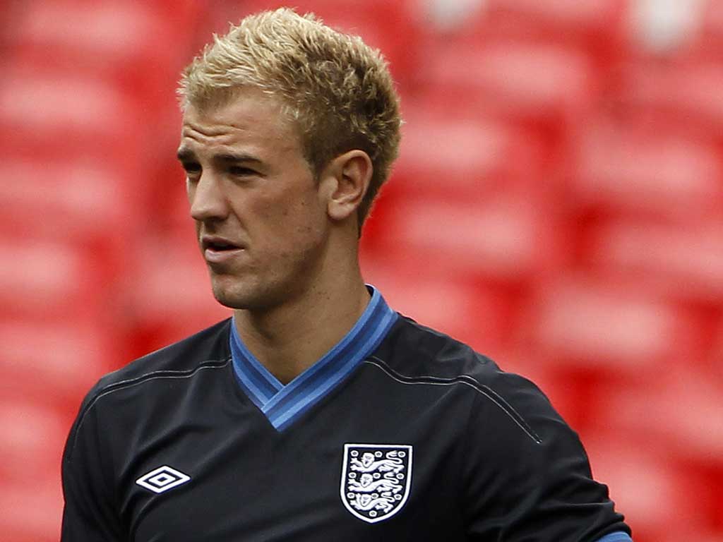 Got it taped: Joe Hart is determined to make his presence felt at the European Championship and is eager for England to reward their 'great supporters'