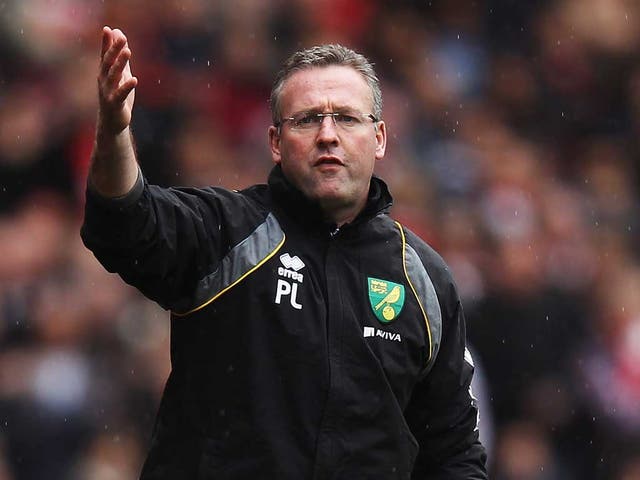 On his way: Paul Lambert leaves Norwich after three seasons of success