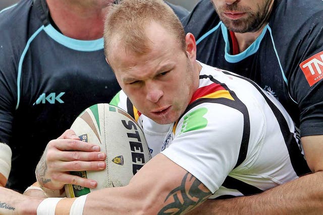 Shaun Ainscough ensured victory for Bradford with his third try
