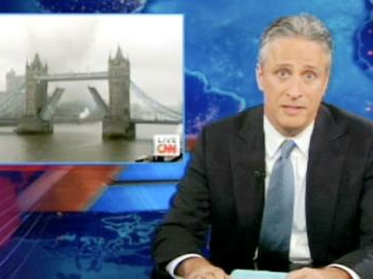 The Daily Show host Jon Stewart mocks Piers and CNN's coverage