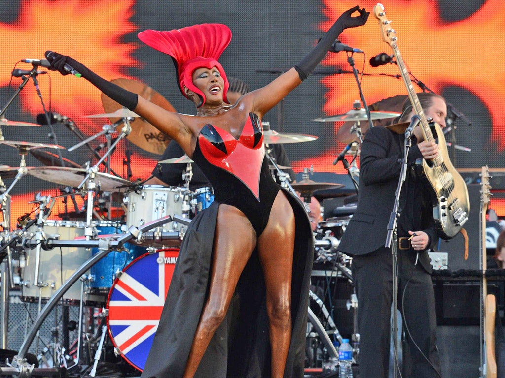 Grace Jones performs during the Queen's Diamond Jubilee Concert