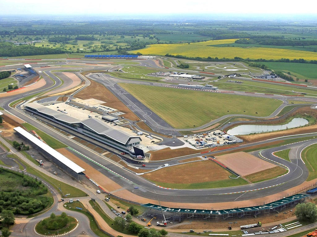An aerial view of the Silverstone circuit
