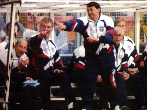 Graham Taylor gestures instructions from the bench during the match with Sweden