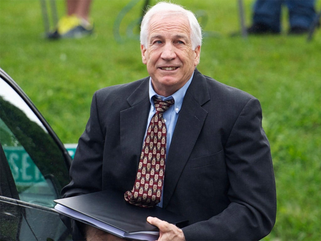 Jerry Sandusky arrives for jury selection in his sex abuse trial