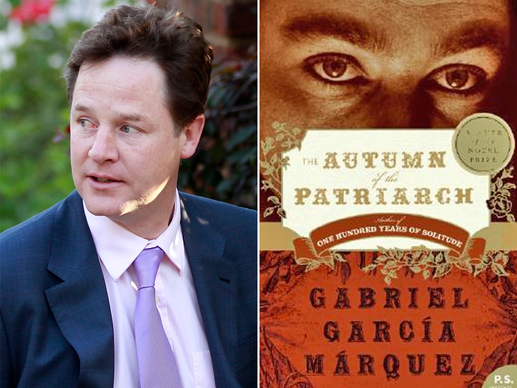 Nick Clegg cites 'Autumn of the Patriarch' among his favourite books