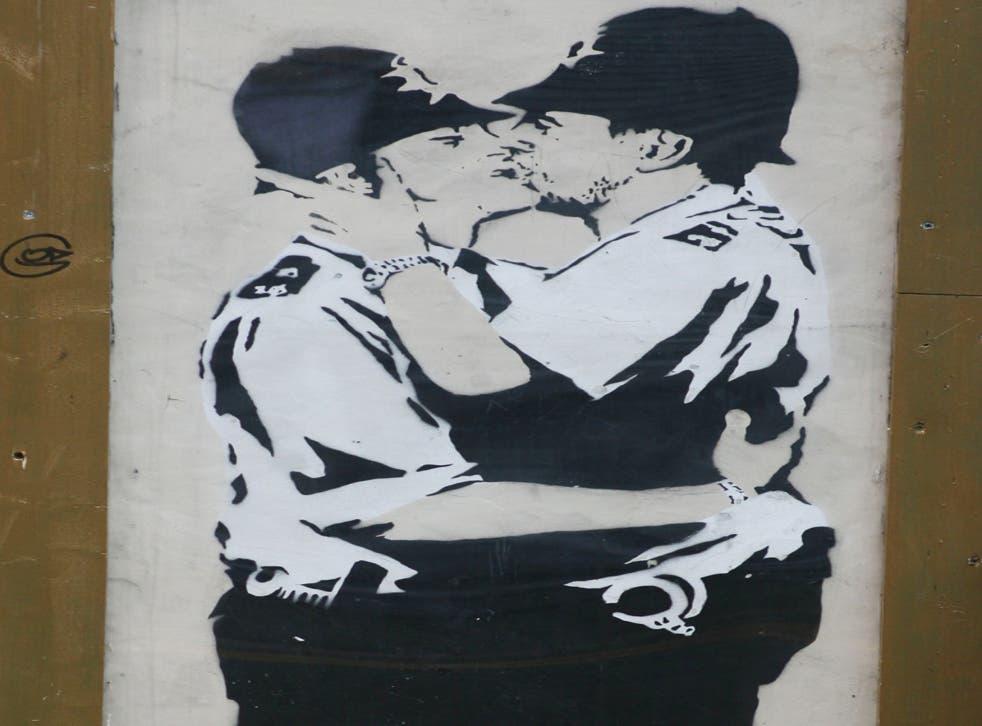 'Kissing Coppers', one of Banksy's artworks that inspired Nick Stern's project