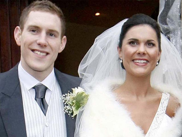 <p>Michaela McAreavey on her wedding day with her husband John </p>