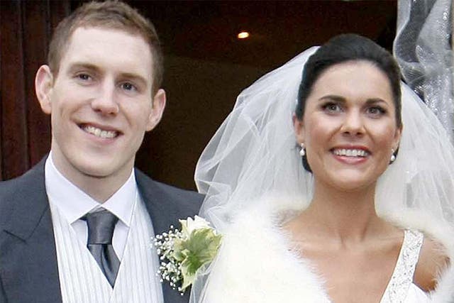 <p>Michaela McAreavey on her wedding day with her husband John </p>