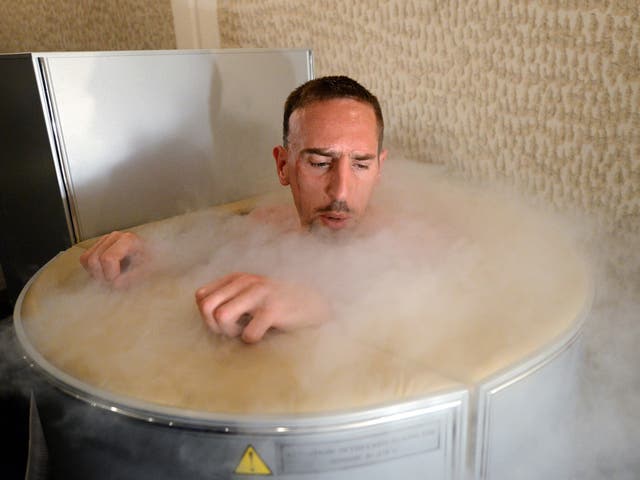 June 7, 2012: France's national soccer team midfielder Franck Ribery is seen in a sauna at the team's training center in Kircha, on the eve of the Euro 2012 football championships opening match on.