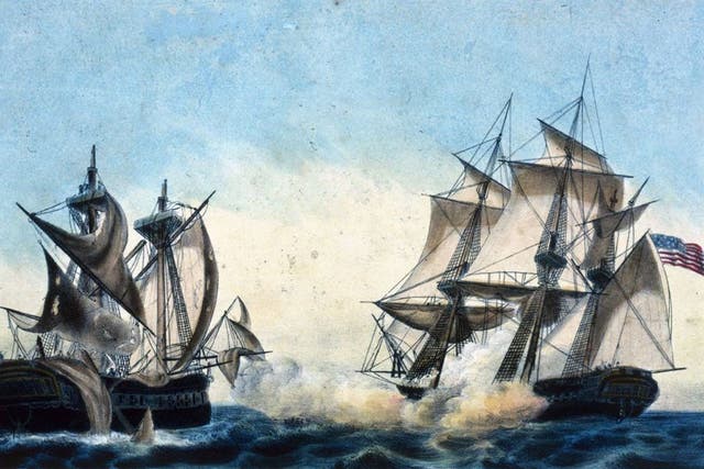 The frigate ‘United States’ captures HMS Macedonian off Madeira, 1812