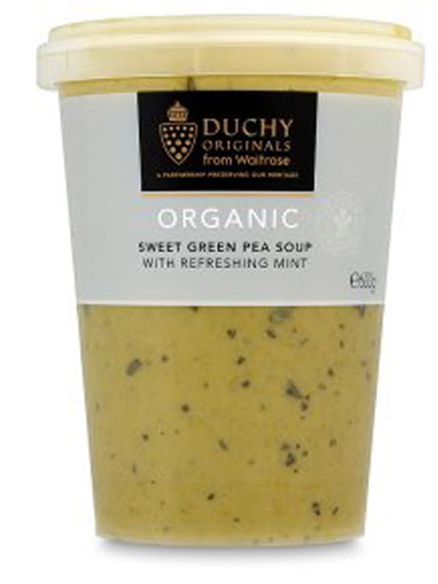 1. Duchy Originals Sweet Pea with Mint

<p>£2.99, waitrose.com</p>

<p>A classic summer soup done remarkably well. It's graceful, fresh and as pea-y as you'd expect. Benefits from a dash of pepper.</p>