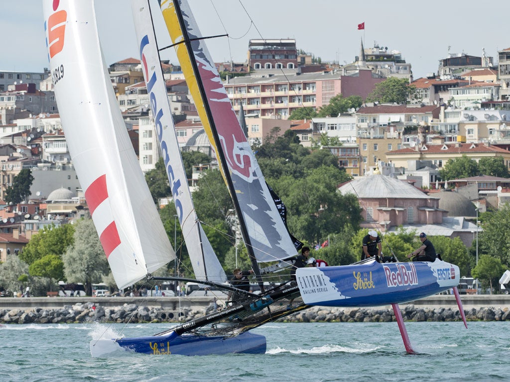 Austria's Roman Hagara showed good pace on the opening day of the Extreme Sailing Series in Istanbul