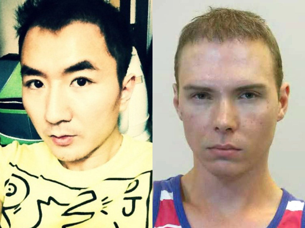 Murdered Jun Lin (left) and the accused Luka Magnotta (right)