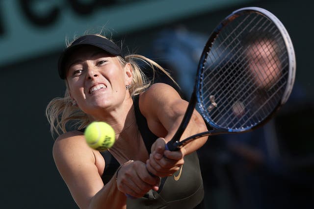 Maria Sharapova hits out on her way to the French Open final