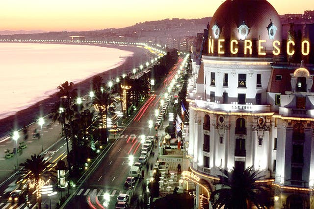 Glittering excess: A stroll along the 7km Promenade des Anglais is an essential city activity in Nice