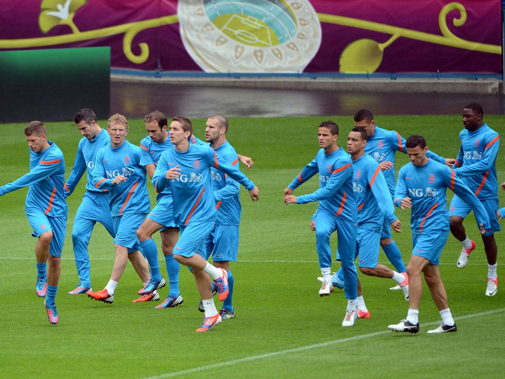 The Netherlands pictured training in Krakow