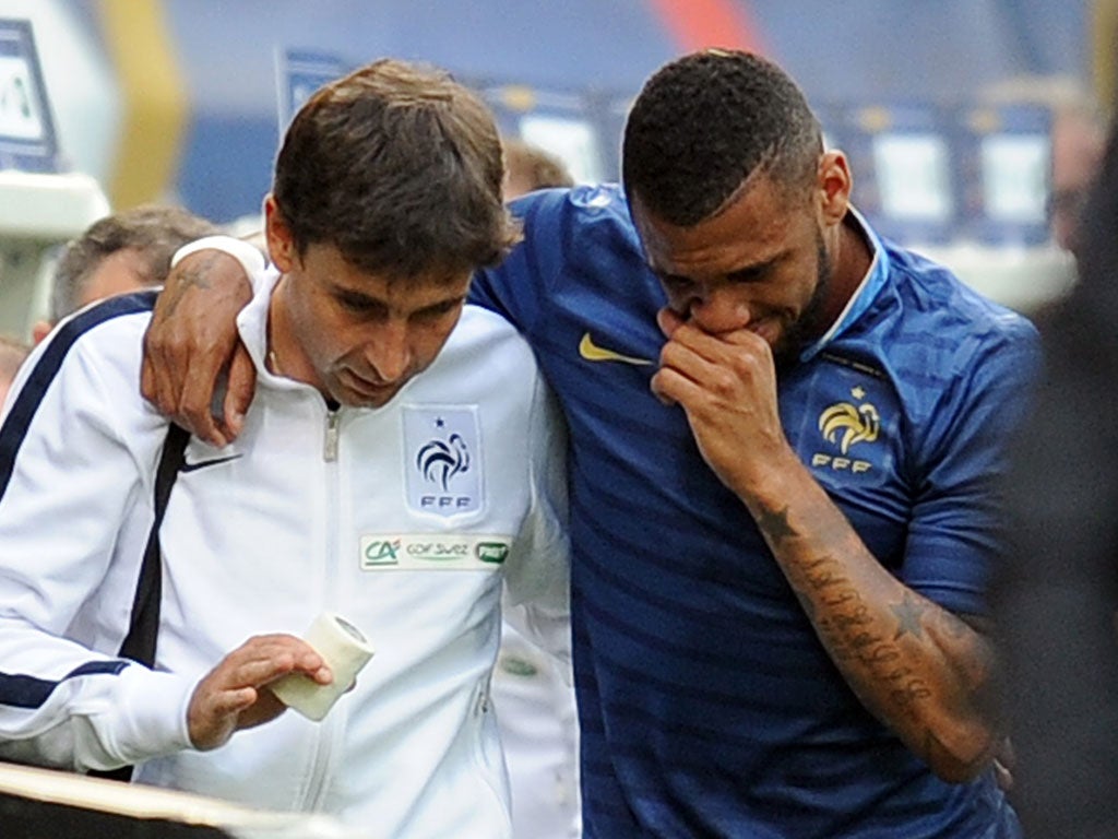 Yann M'Vila pictured after picking up an injury at the end of May
