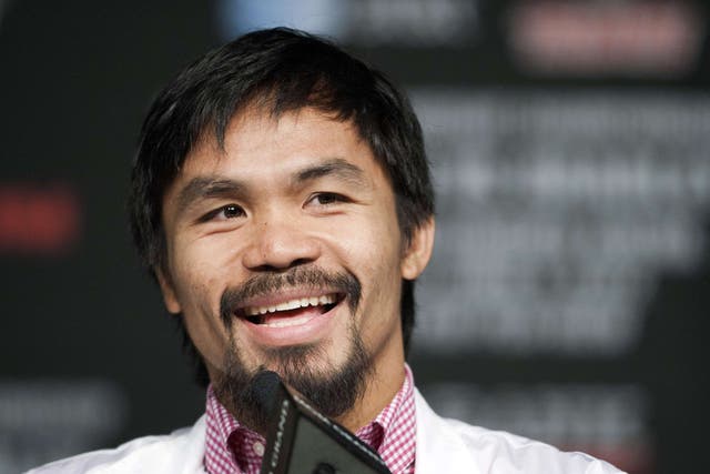 Manny Pacquiao, who will defend his WBO welterweight title against Timothy Bradley tonight