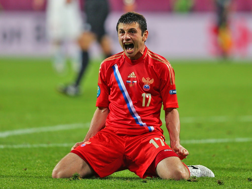 Alan Dzagoev scored two goals to take Russia to victory over the Czech Republic