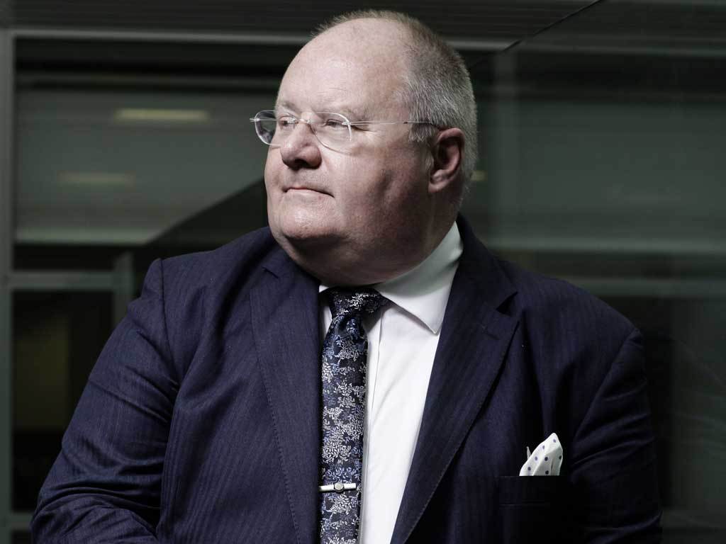 Eric Pickles, Secretary of State for Communities and Local Government, in his ministerial office, which, he jokes, he had 'exorcised' after Prescott vacated it