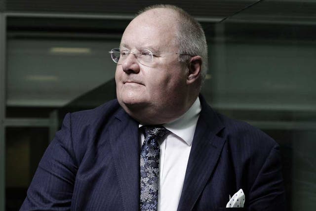 Eric Pickles, Secretary of State for Communities and Local Government, in his ministerial office, which, he jokes, he had 'exorcised' after Prescott vacated it