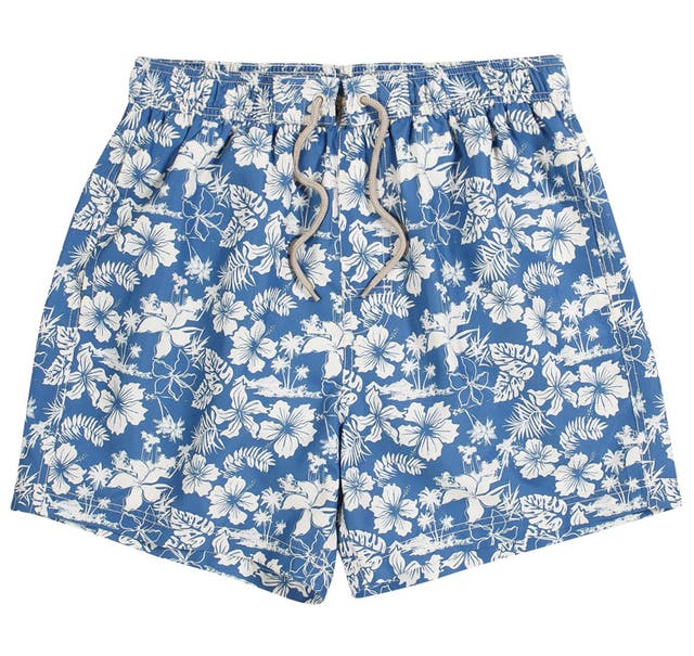 1. F&F: £7 tesco.com - A gaudy floral print on swimming shorts is never a good look. Vivid colours may clash with sunburnt skin so opt instead for something more tasteful and restrained.