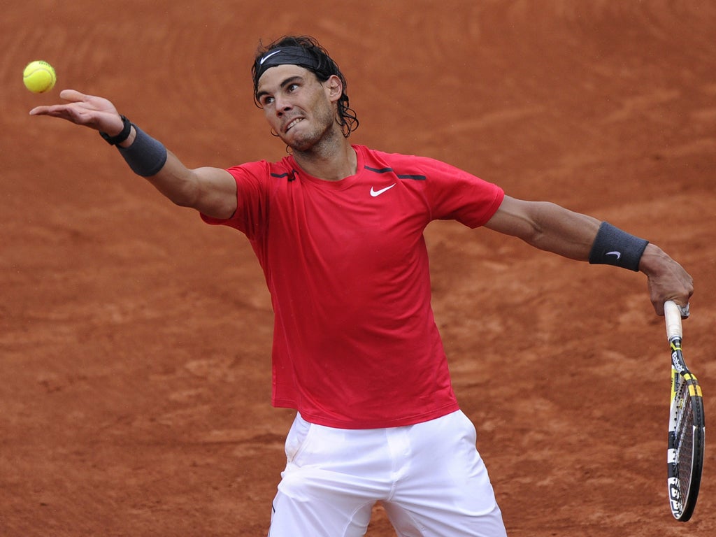 Nadal leads 6-4 6-3 2-6 1-2 over Djokovic in Paris