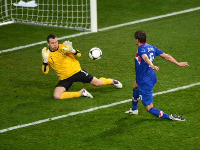 <b>Republic of Ireland</b><br/>
<b>Shay Given: </b>Unsighted and off balance for early Croatia goal. Not at fault for other two and produced some smart saves from long-distance Croatian strikes.  6/10