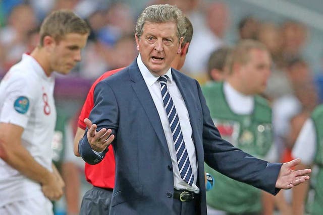 Roy Hodgson makes his point from the touchline