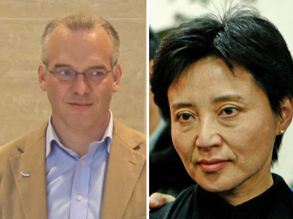 Gu Kailai, the wife of Bo Xilai faces the death sentence if found guilty of poisoning Neil Heywood (left)