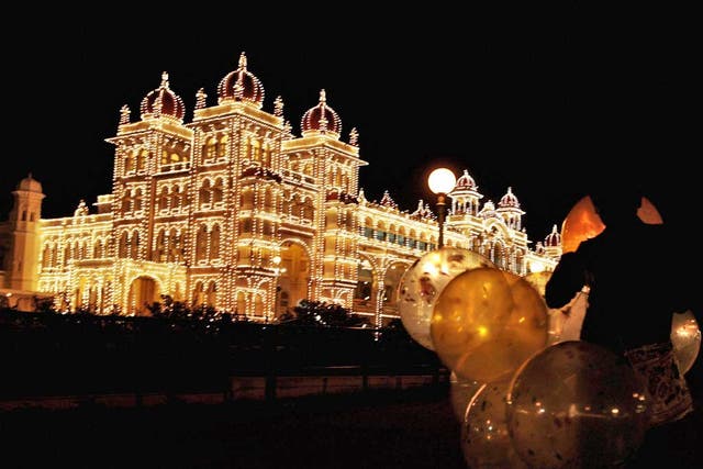 Light up: Mysore Palace illuminated at night