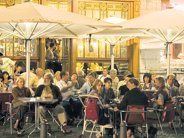 The café crowd: locals gather at L’Excelsior in the Grand Place