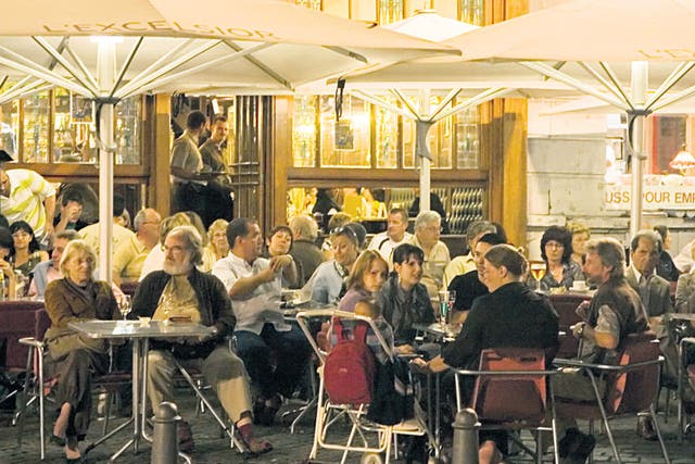 The café crowd: locals gather at L’Excelsior in the Grand Place