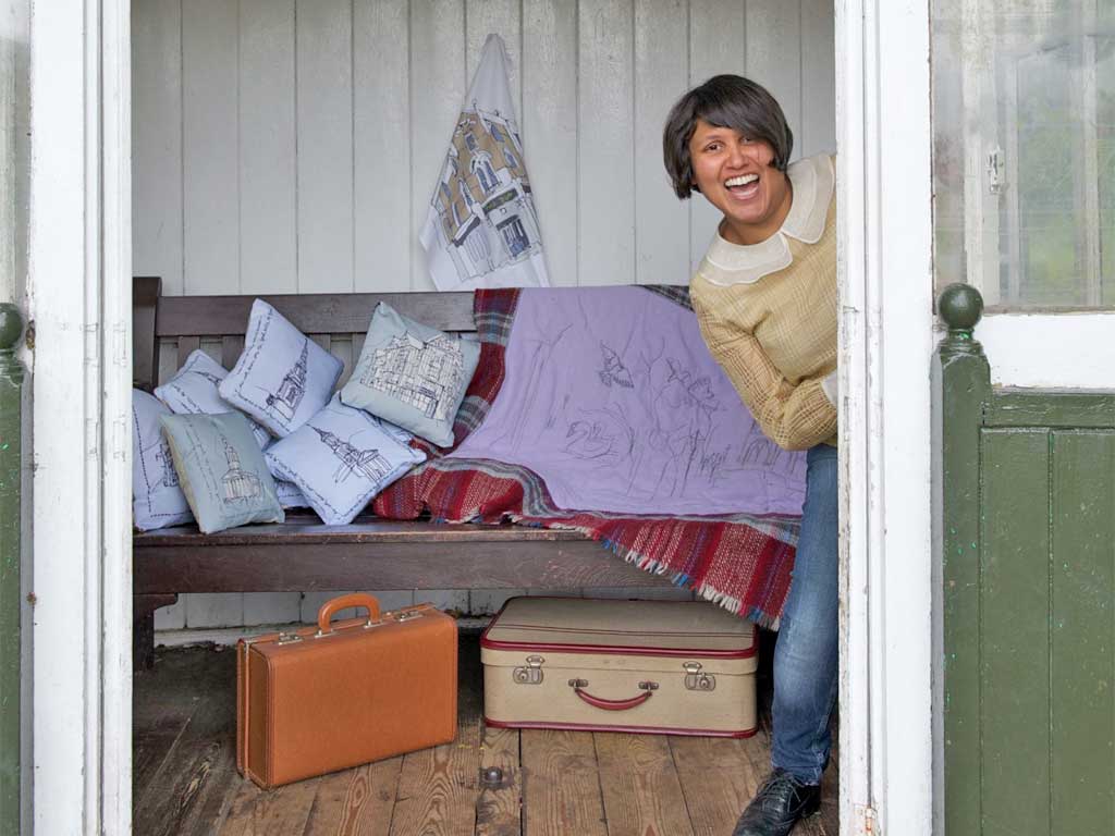 Savvy operation: designer Tina Crawford and some of her creations