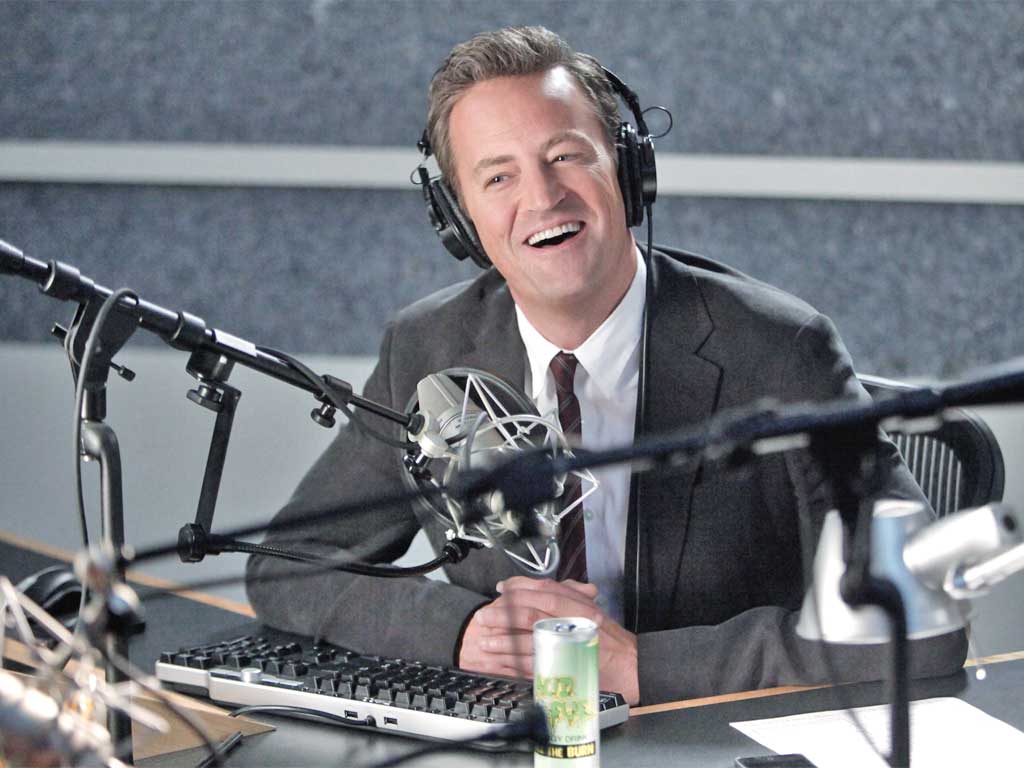 Finding his voice?: Matthew Perry stars as a grief-stricken sports presenter in the new sitcom 'Go On'