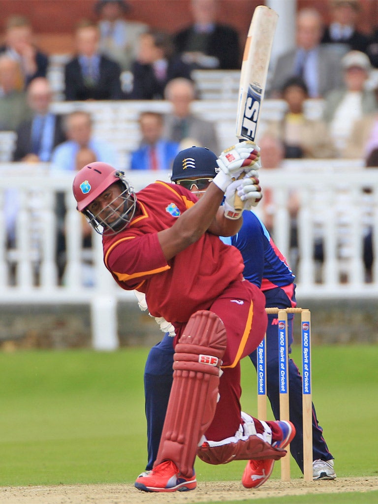 Dwayne Smith hits out during West Indies’ mammoth total