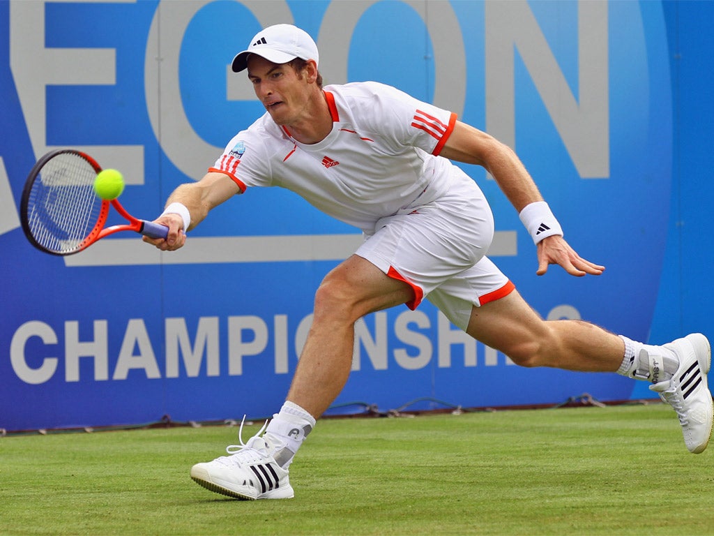 Andy Murray did not show his usual fluidity on return to grass
